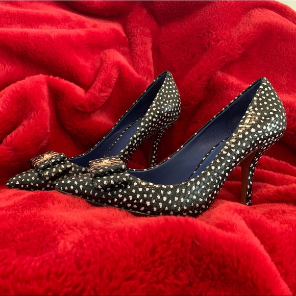 Coach Landrie Black & White Polka Dot Heels - Picture 2 of 8